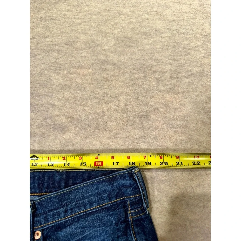 Levis 501 Authentic Jeans Mens 38x30 Blue Denim Mid Rise Straight Leg Button Fly